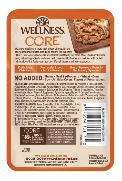 Alimento húmedo para gatos Wellness Core Adult Tiny Taster de pollo picado (1.75 oz)