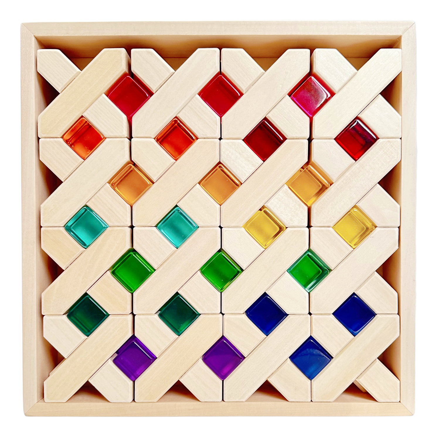 80 Pcs Combination Set with 32 X-Shape Blocks and 48 Lucite Cubes