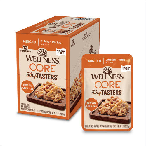 Alimento húmedo para gatos Wellness Core Adult Tiny Taster de pollo picado (1.75 oz)