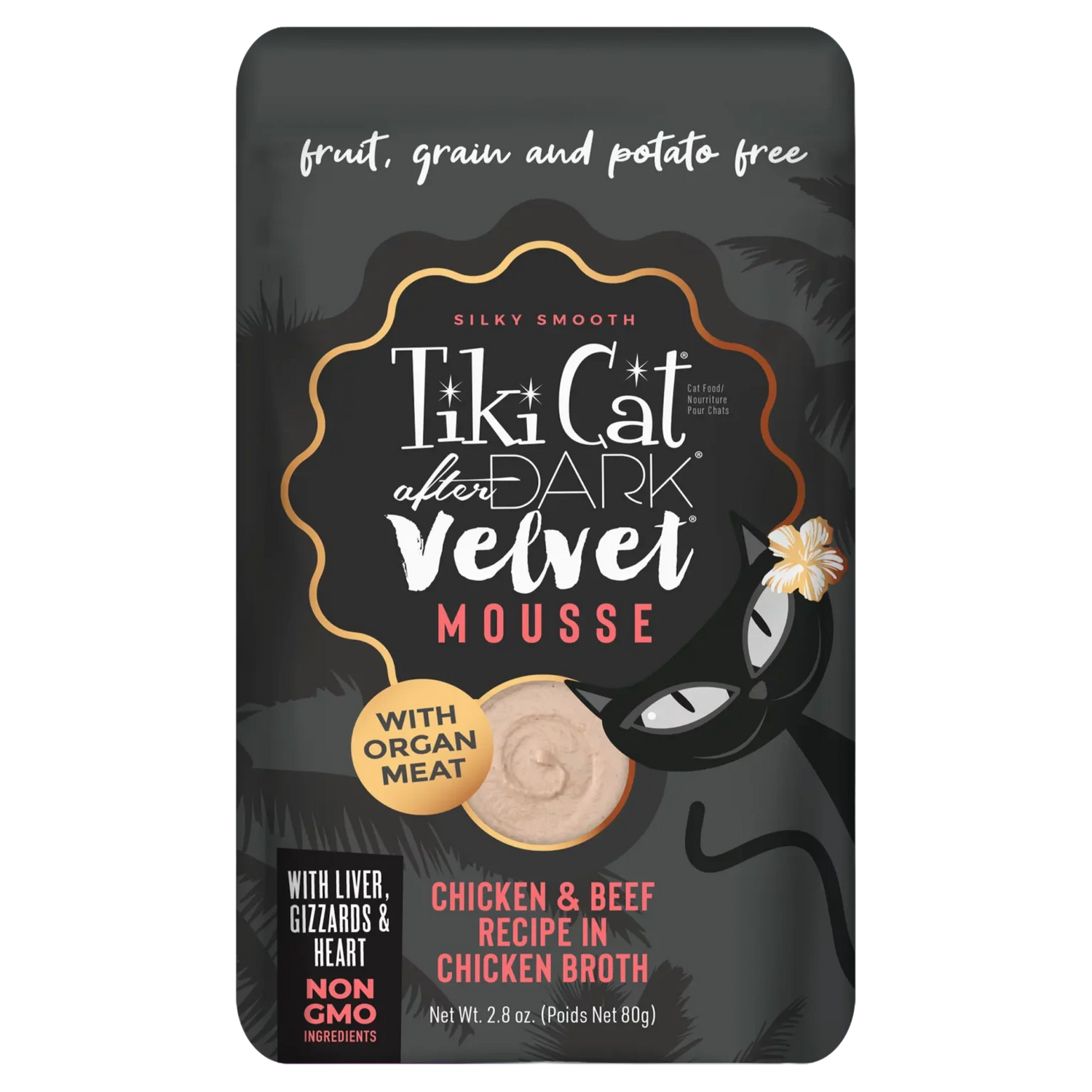Tikicat Adult After Dark Mousse Aterciopelado de Pollo y Res (2.8oz)