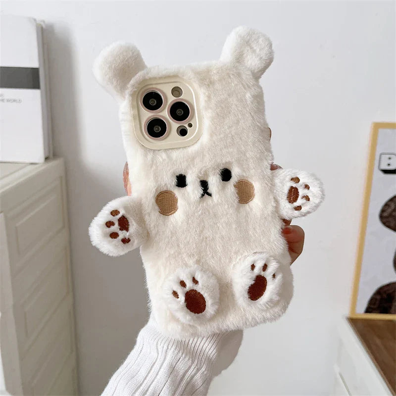 Funda suave de oso de peluche para iPhone