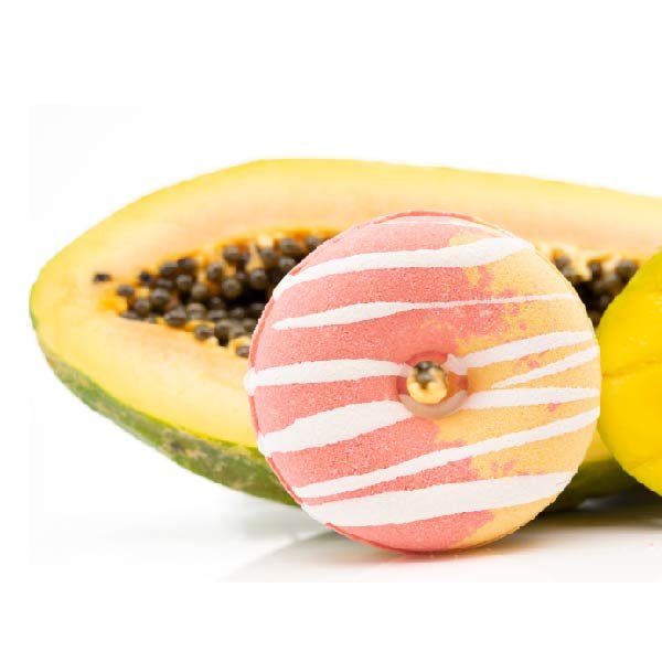 Bomba de baño de mango y papaya | Bomba de baño de dona