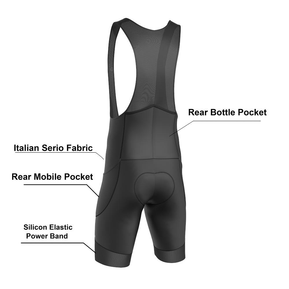 Culotte corto con tirantes de MTB para hombre, con 4 bolsillos 