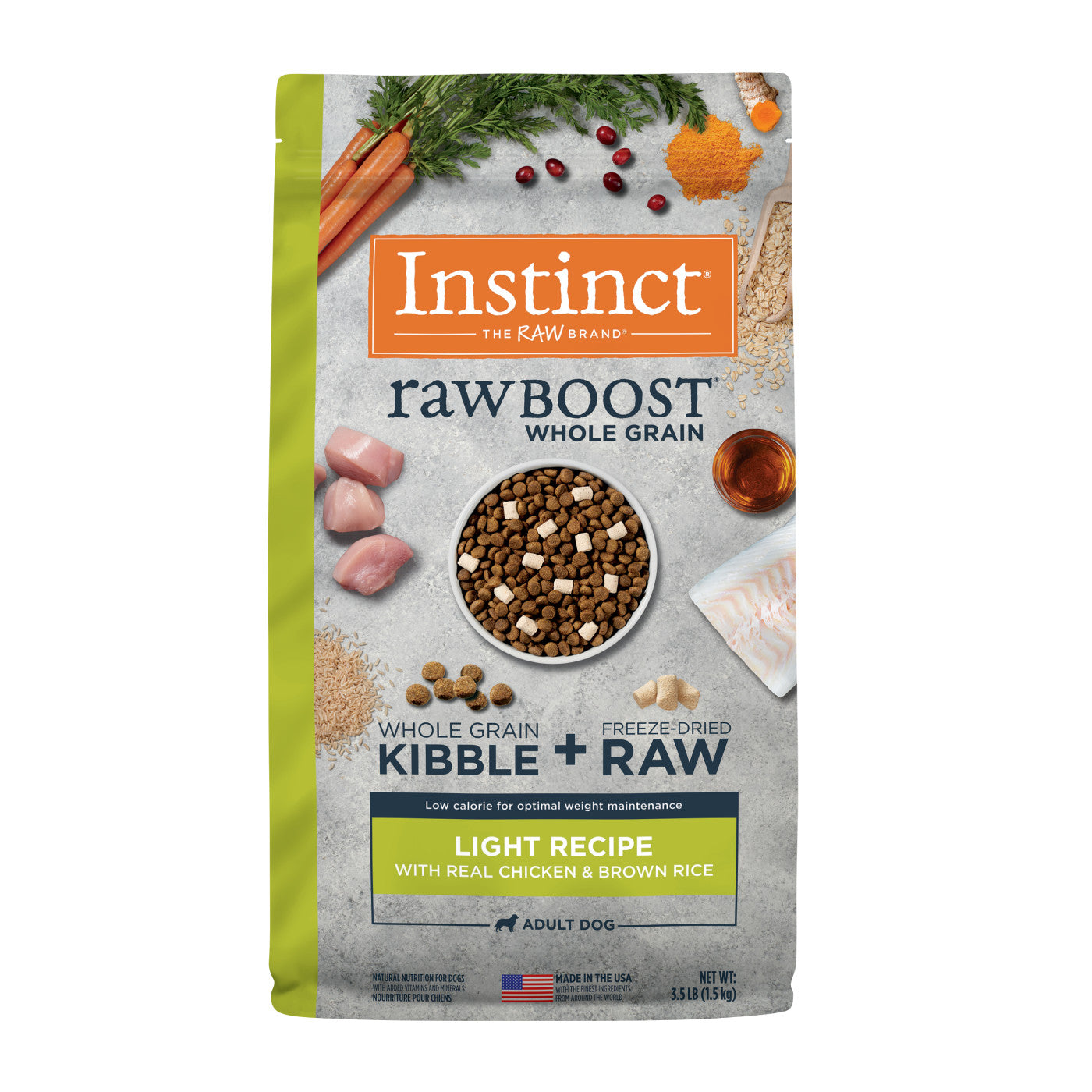 Instinct Raw Boost Light Pollo y Arroz Integral con Cereal Integral (3.5 lb)