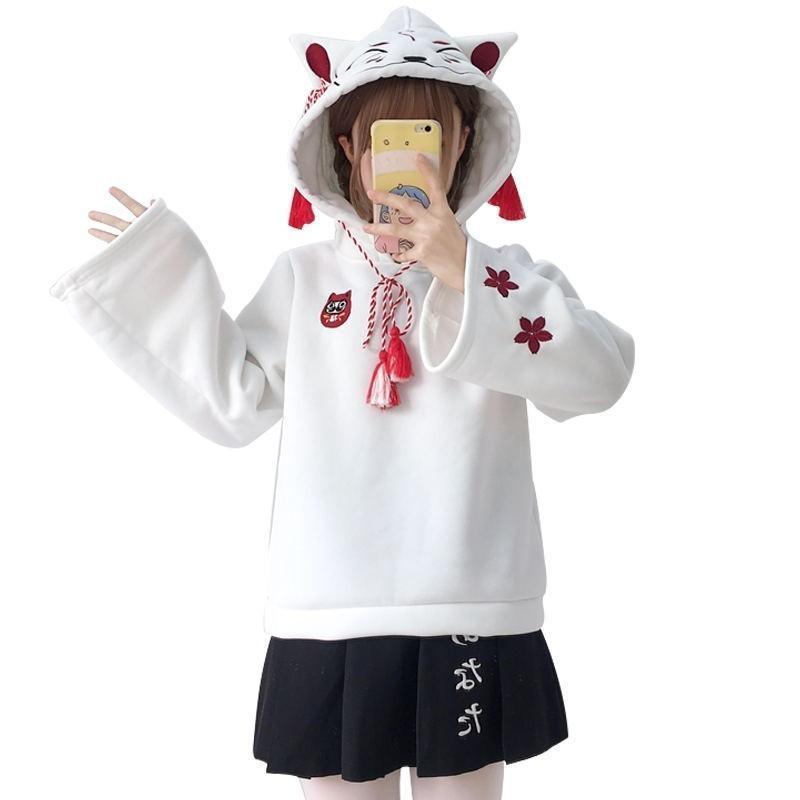 Sudadera con capucha de zorro kitsune kawaii