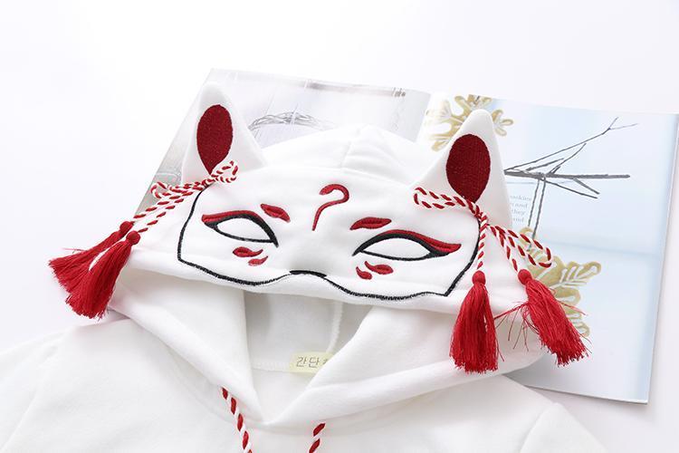 Sudadera con capucha de zorro kitsune kawaii