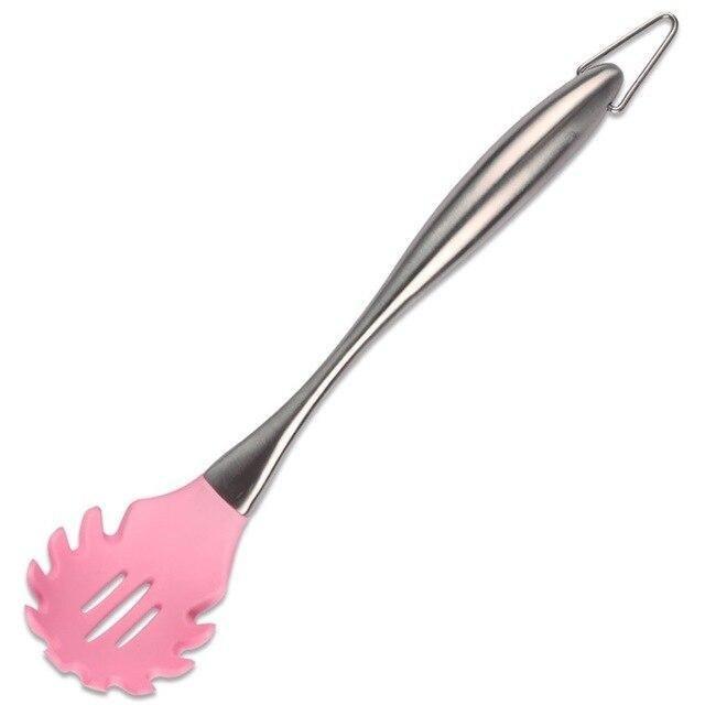 Pink Silicone Cooking Utensils Set (7-Piece)