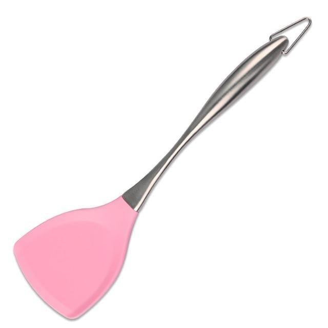 Pink Silicone Cooking Utensils Set (7-Piece)