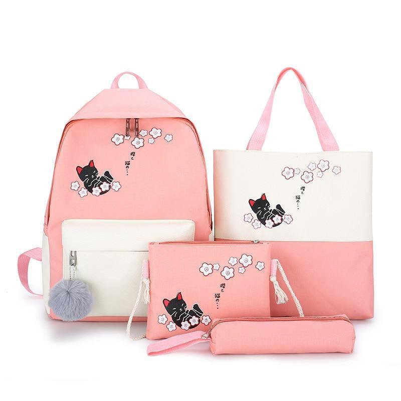 Conjunto de mochila Sakura Neko Cat