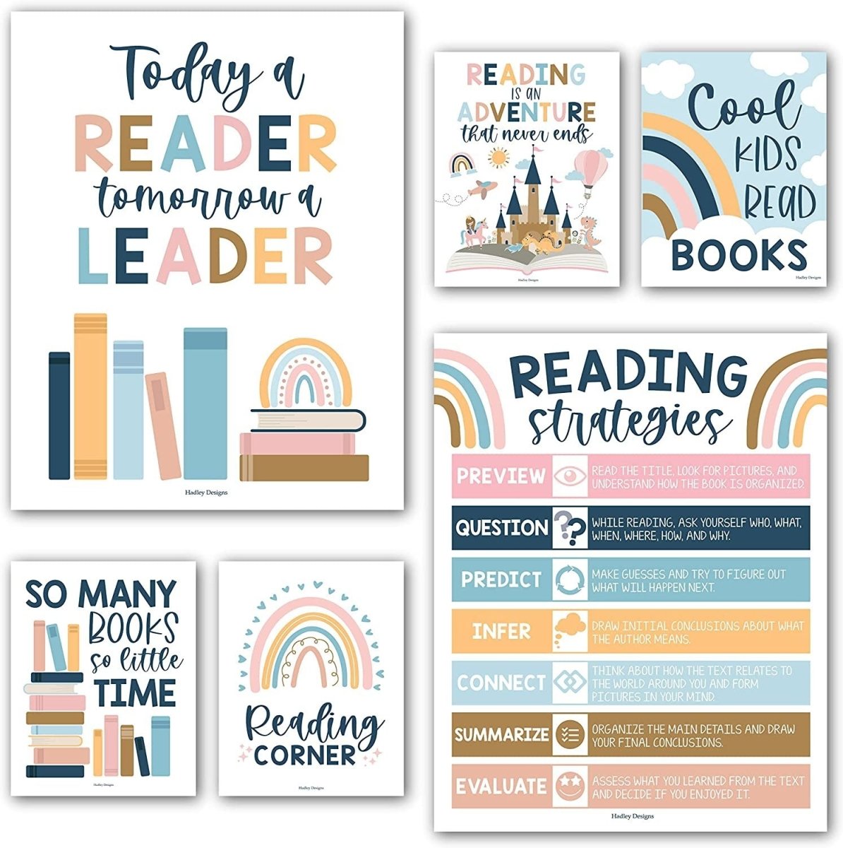 Reading Corner Kit: Boho 6 Poster Pack