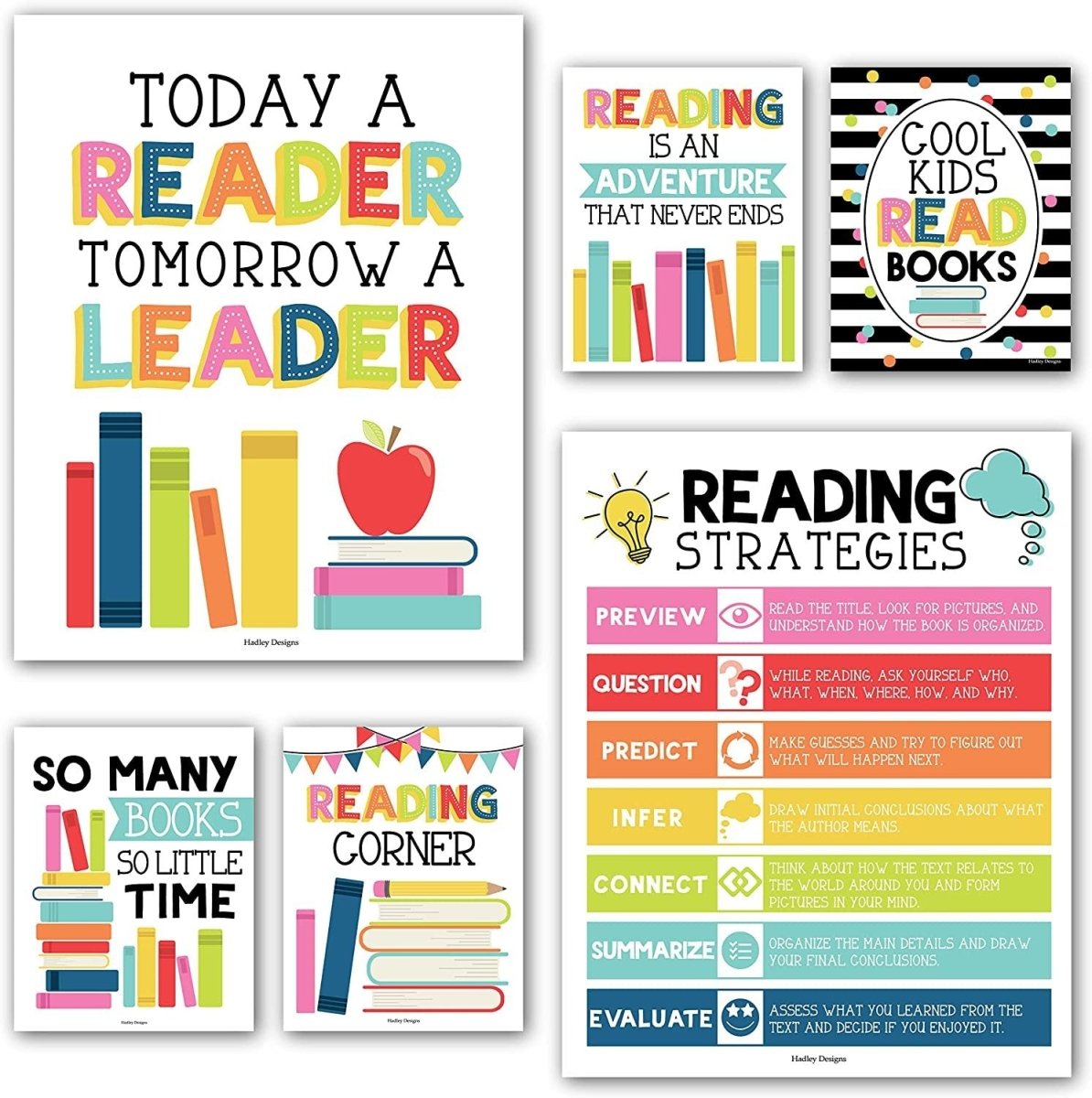 Reading Corner Kit: Colorful 6 Poster Pack
