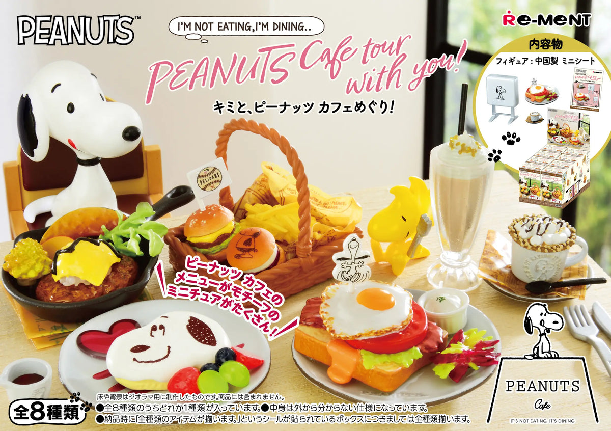 ¡Snoopy Cafe Tour contigo! Blind Box - Colección oficial de miniaturas Re-ment