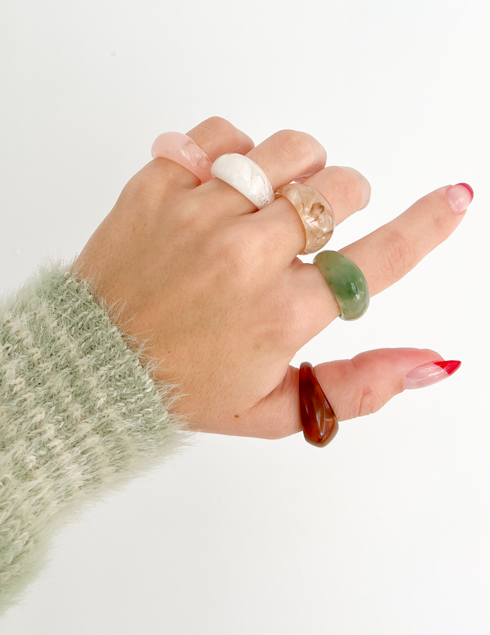 Juego de anillos de cúpula de resina