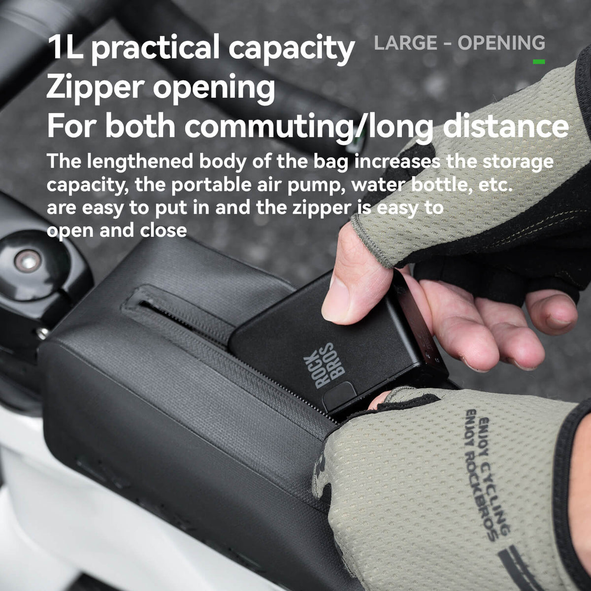 ROCKBROS 1L 100% Waterproof Bike Frame Bag Road To Sky
