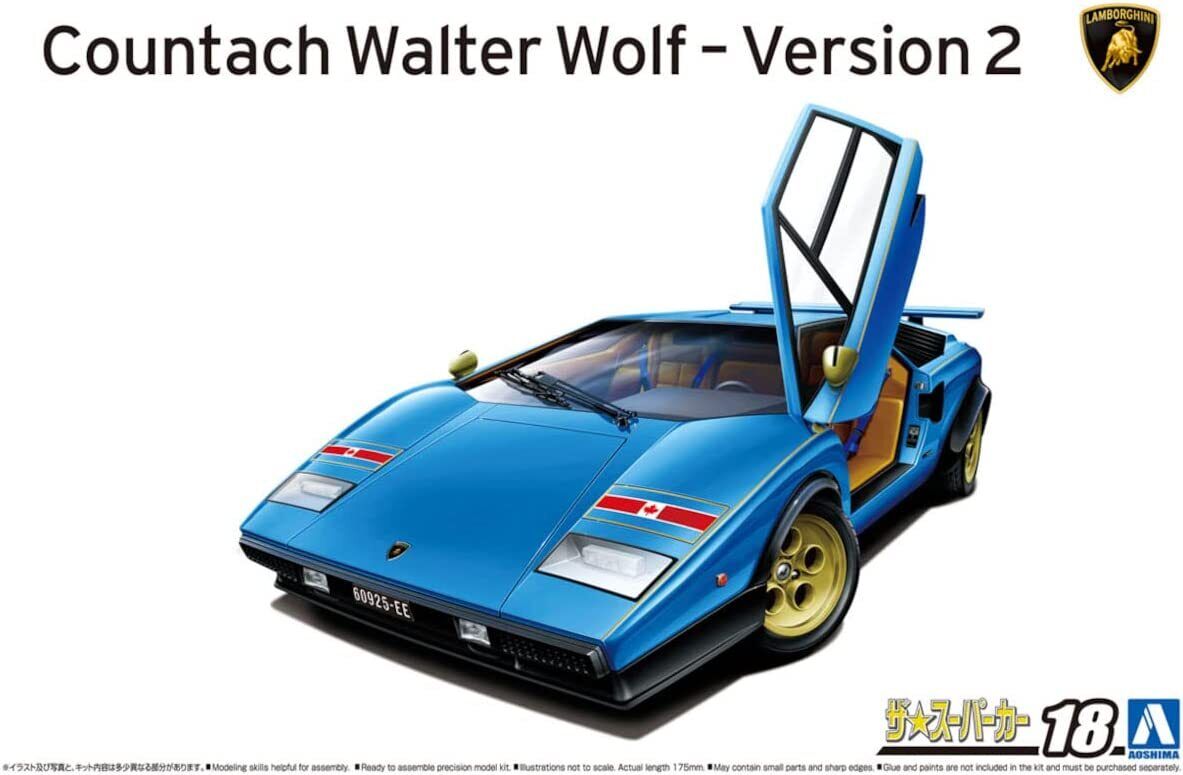 Aoshima: 1/24 '76 WOLF Countach Version 2 Scale Model Kit 