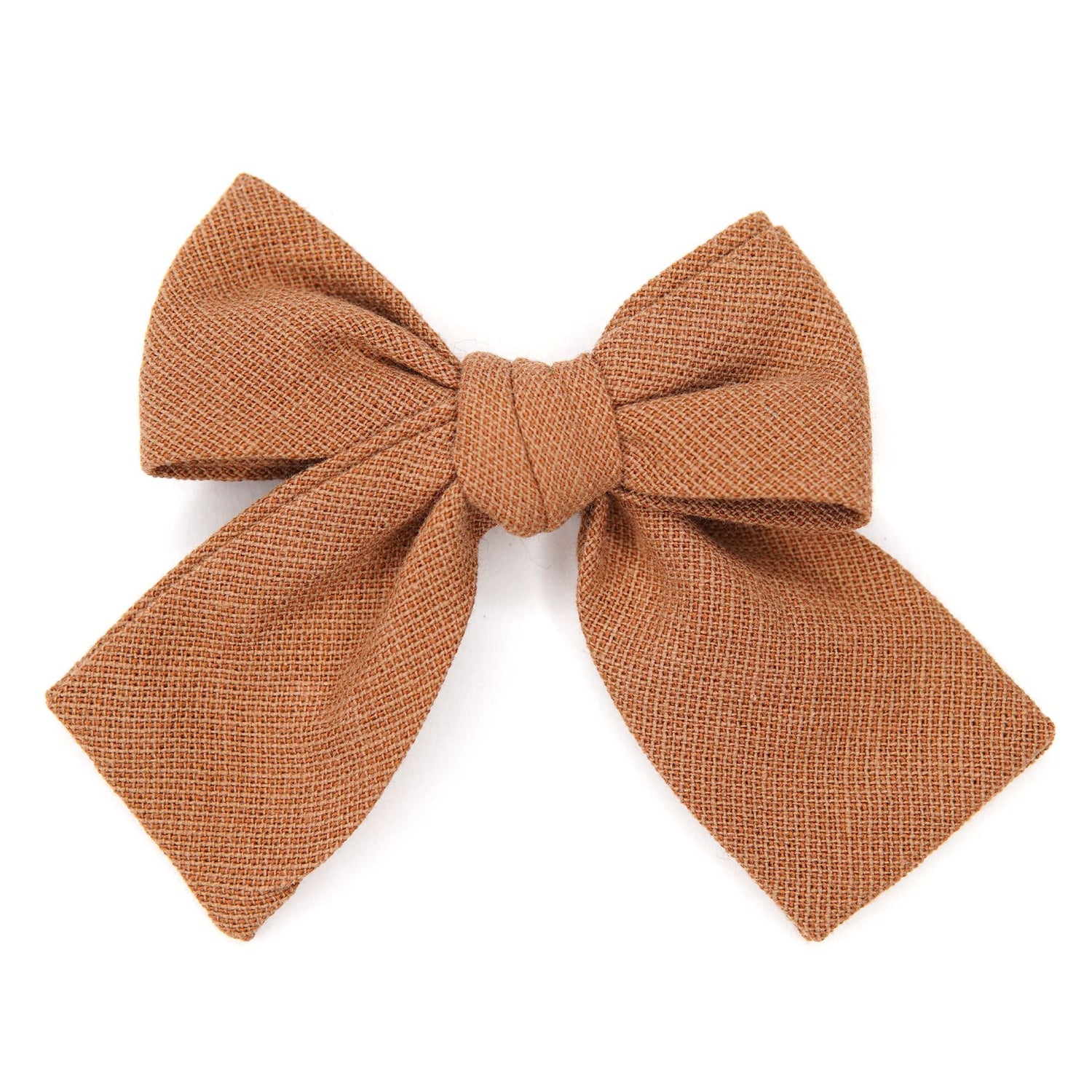 Unveil Subtle Sophistication with the Tan Saddle Petite Velvet Hair Bow