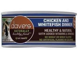Alimento natural para gatos Dave's con pollo y pescado blanco (157 g) 