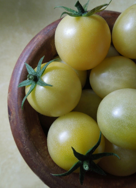50 Semillas de tomate cherry orgánico de piel blanca Lycopersicon, fruta y verdura