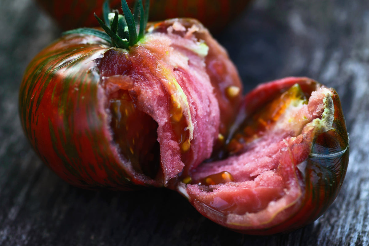 50 TOMATE RAYAS DE CHOCOLATE Marrón con Semillas de Verduras de Frutas Lycopersicon Verdes