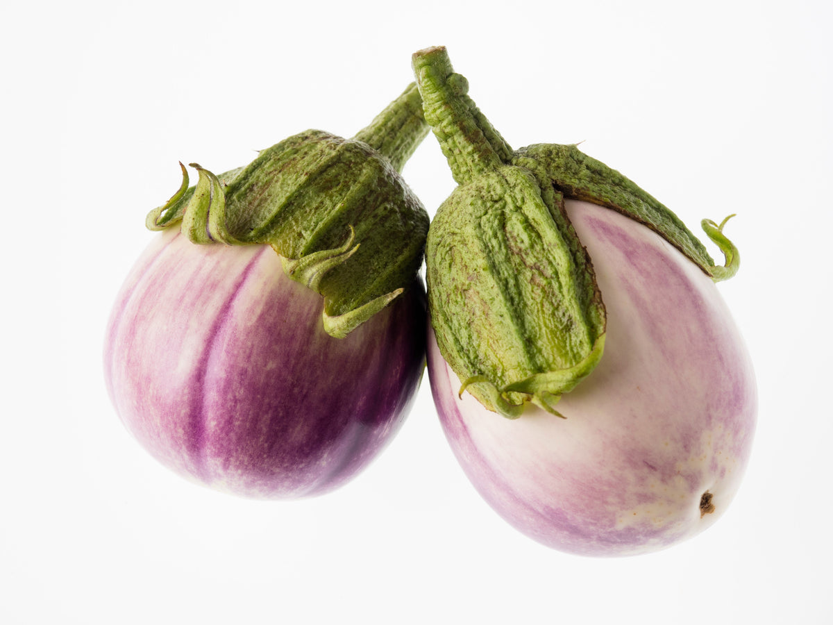 50 semillas orgánicas italianas de berenjena rosa blanca Solanum melongena esculentum