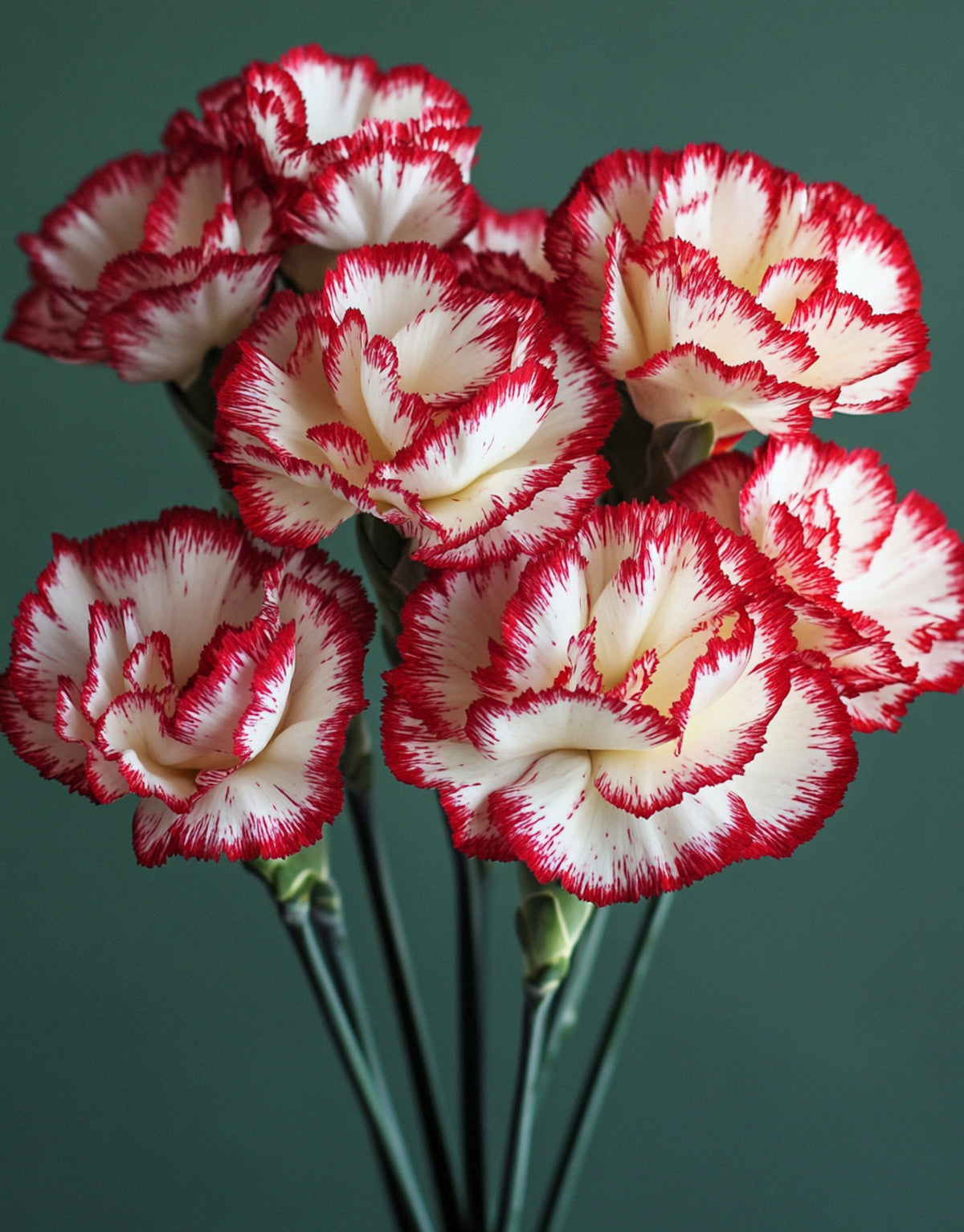 50 semillas de clavel rojo y blanco Avranchin Dianthus caryophyllus Chabaud