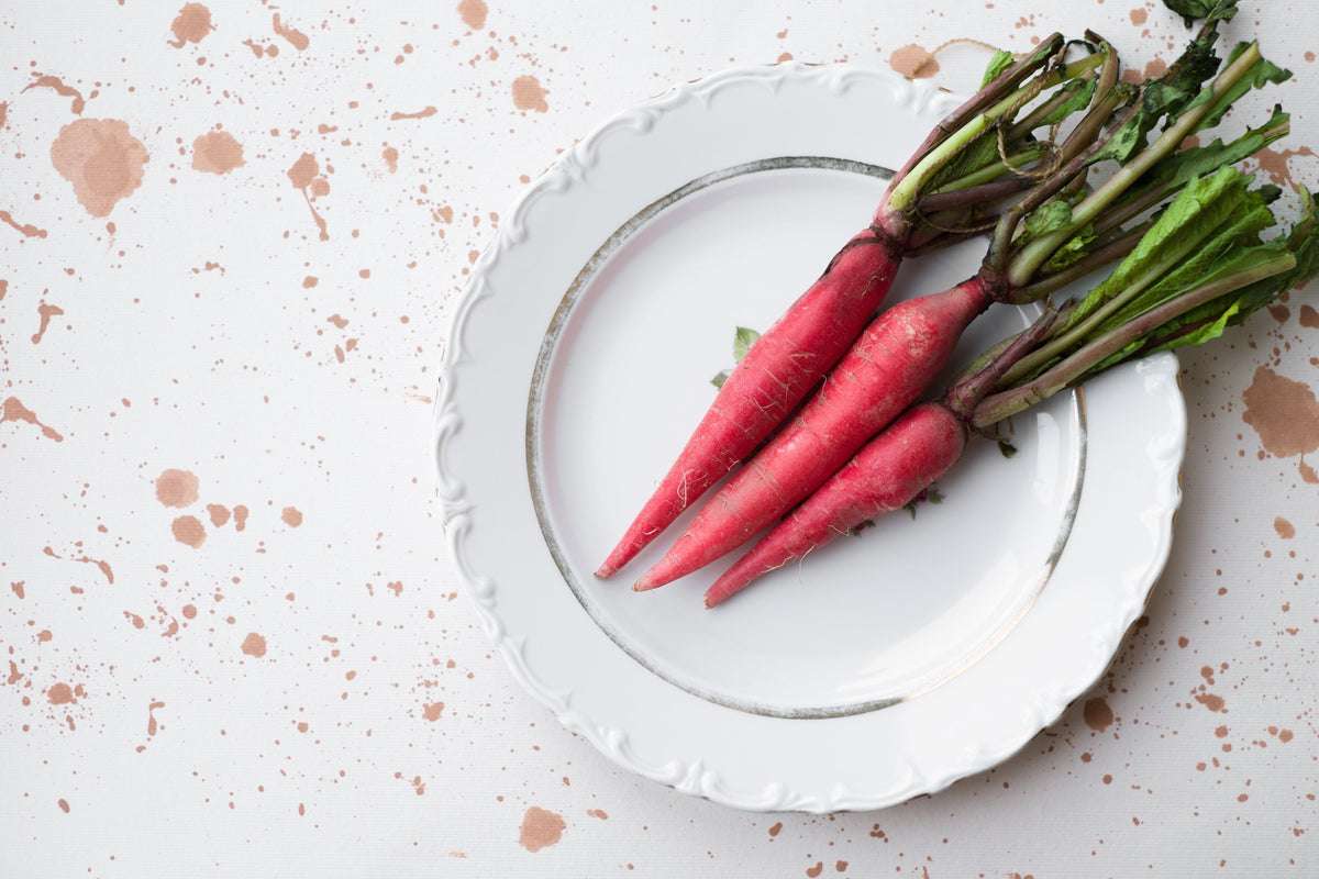 100 semillas de rábano rosa chino (rábano chino de invierno) Raphanus sativus
