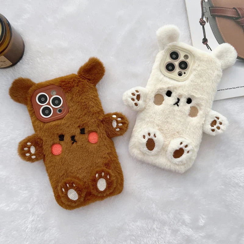 Funda suave de oso de peluche para iPhone