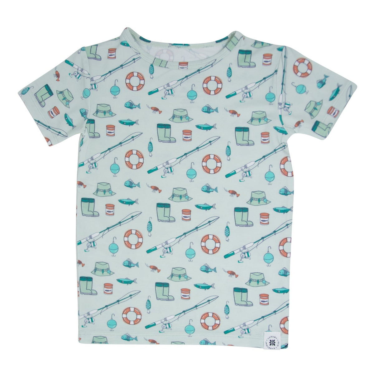 Conjunto de pijama de verano con cañas de pescar