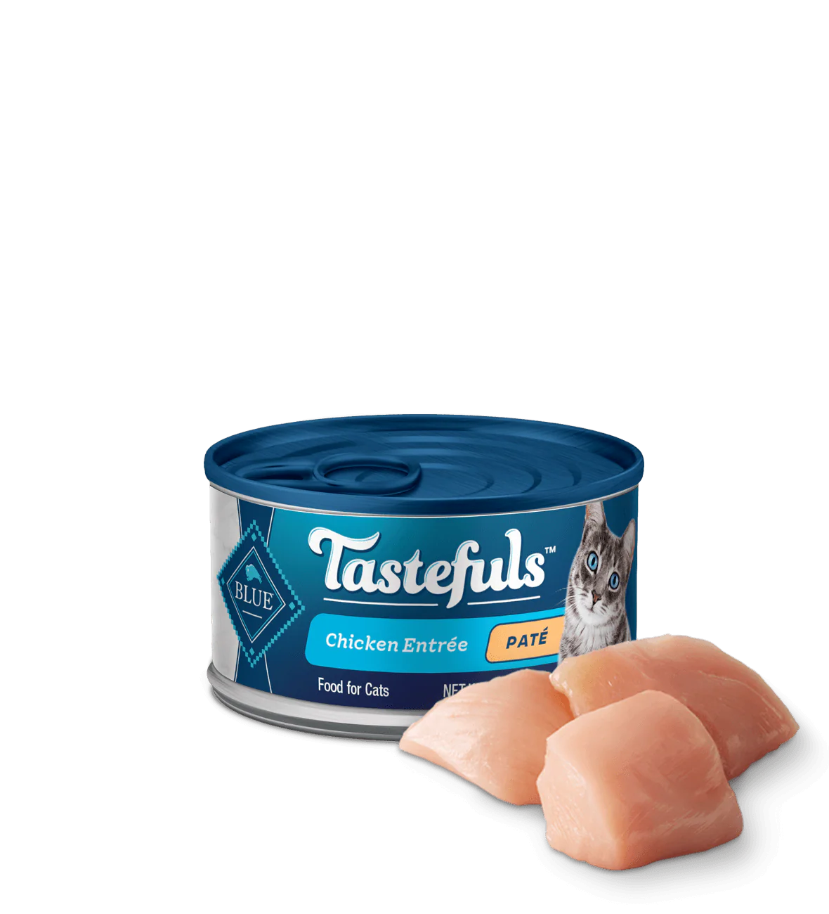 Latas de comida húmeda para gatos Blue Buffalo Tastefuls Paté para Interiores Sabor Pollo