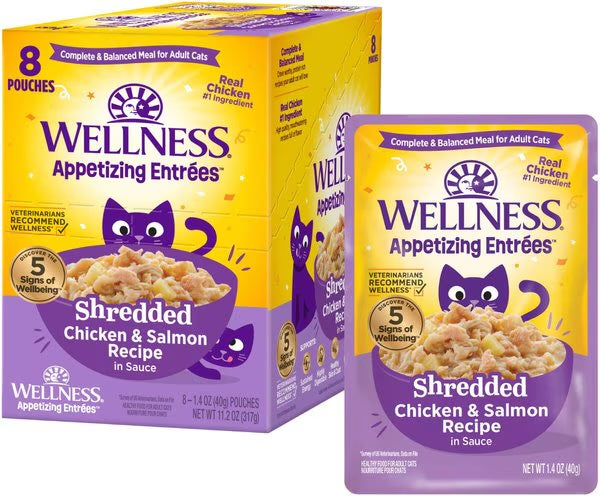 Wellness Entradas apetitosas Pollo y Salmón desmenuzado Gato (1.4oz)