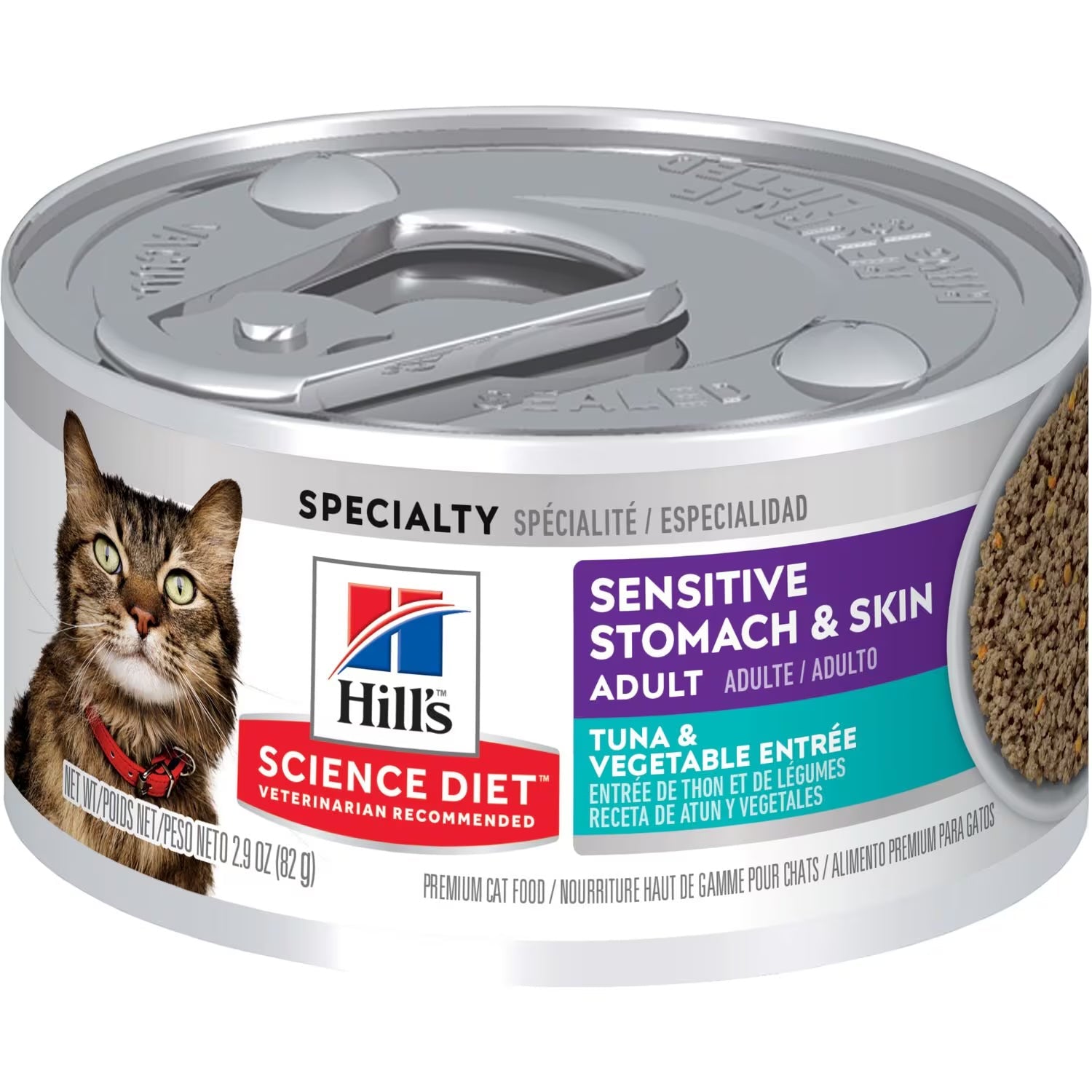 Hill's Science Diet Adult Sensitive Stomach & Skin – Atún y Vegetales en Paté (82g)