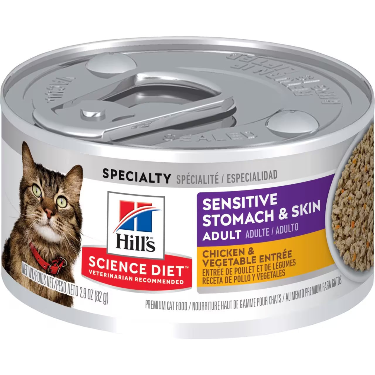 Hill’s Science Diet Adulto Sensible Estómago y Piel – Paté de Pollo y Vegetales (82 g)