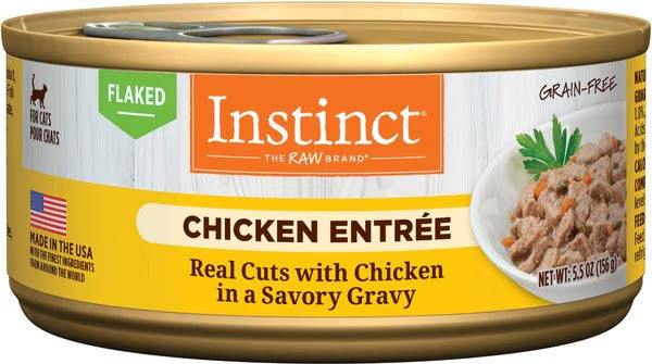 Alimento húmedo Instinct en hojuelas de pollo para gatos (5.5oz)