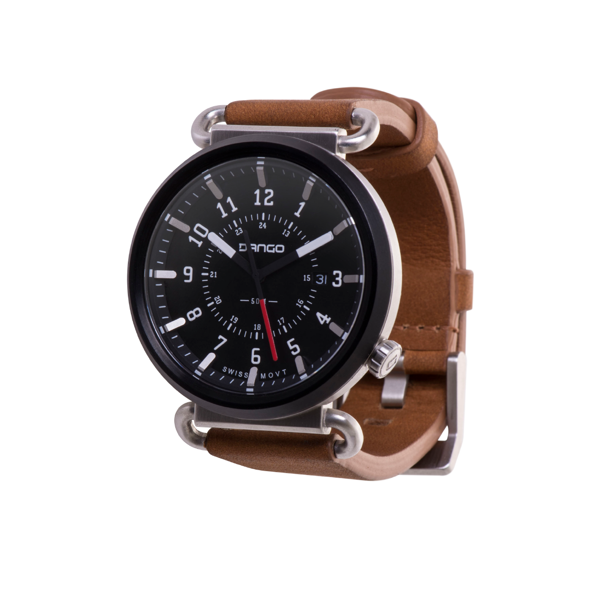TK-01 - RELOJ TREK CON CORREA DE CUERO ITALIANO - MARRÓN WHISKY