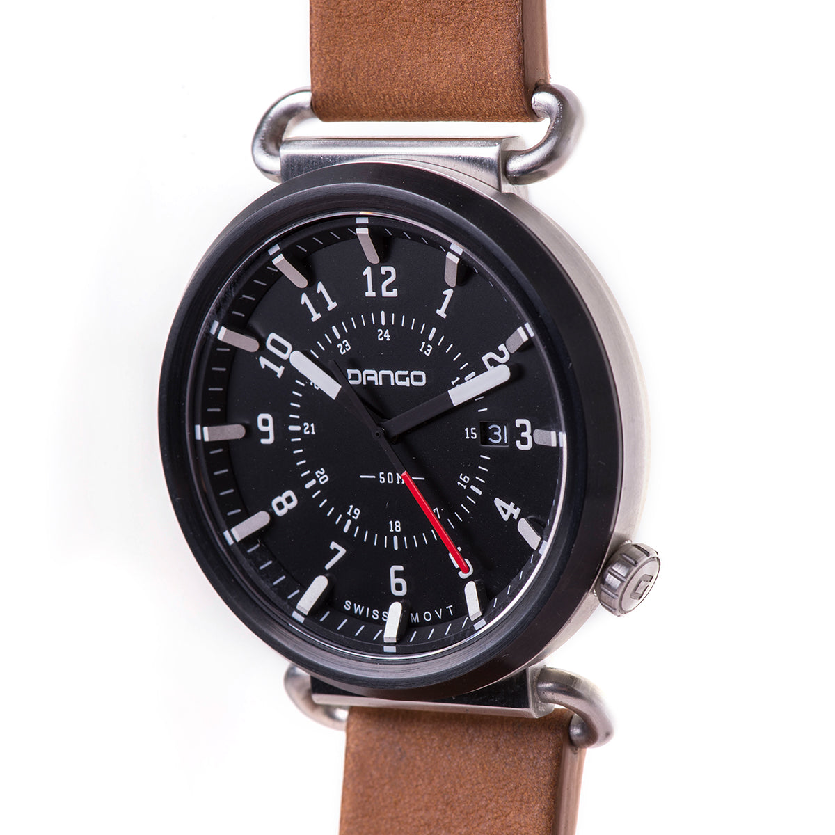 TK-01 - RELOJ TREK CON CORREA DE CUERO ITALIANO - MARRÓN WHISKY