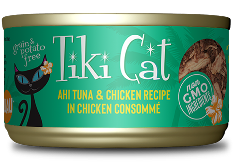 Tiki Cat Puka Puka Luau Atún Ahi y Pollo (2.8oz)