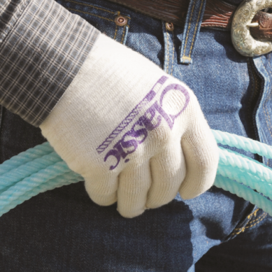 1- GUANTE - Guantes de algodón de lujo para lazar - MORADO - EXTRA GRANDE 