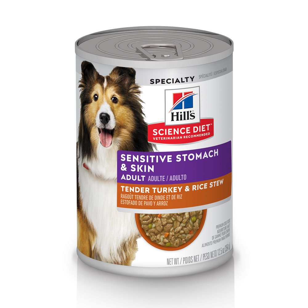 Science Diet Adult Sensitive Stomach & Skin Estofado tierno de pavo y arroz (12.5oz)