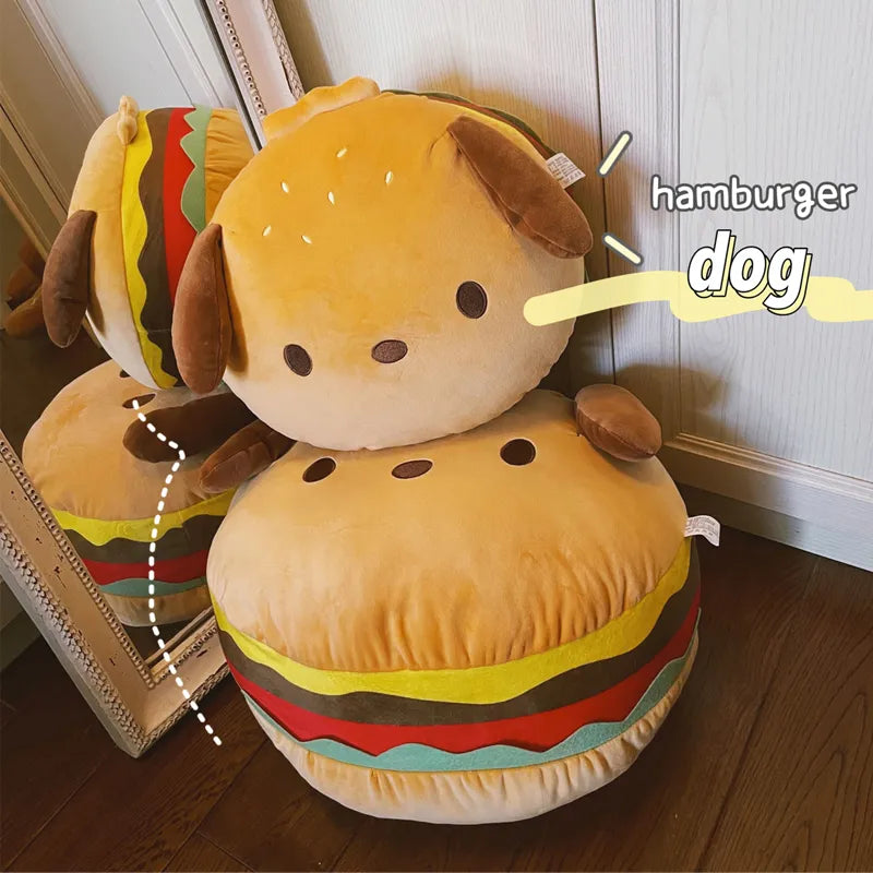 Delicioso cachorro de hamburguesa de peluche