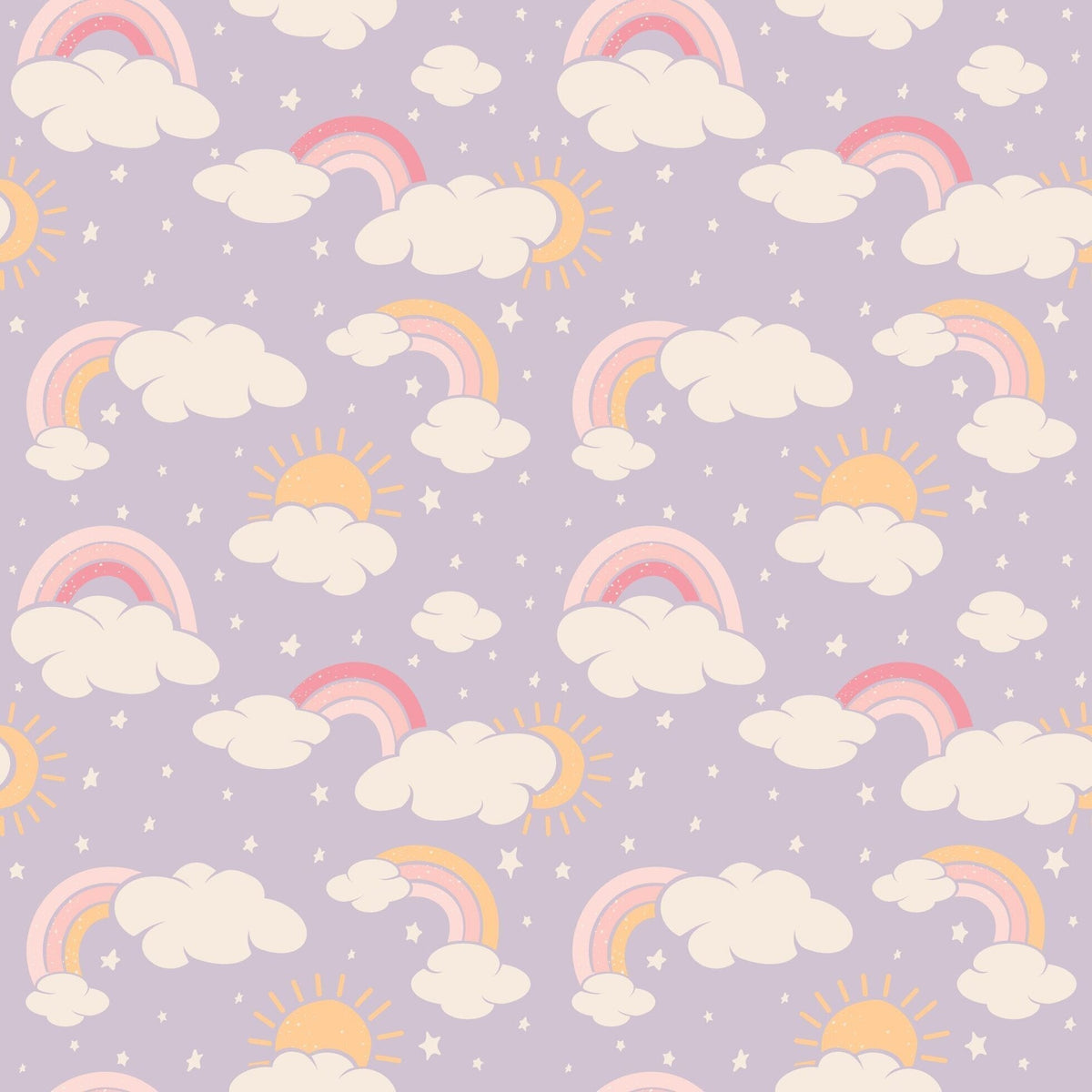 Lavender Rainbows and Clouds Zipper Footie