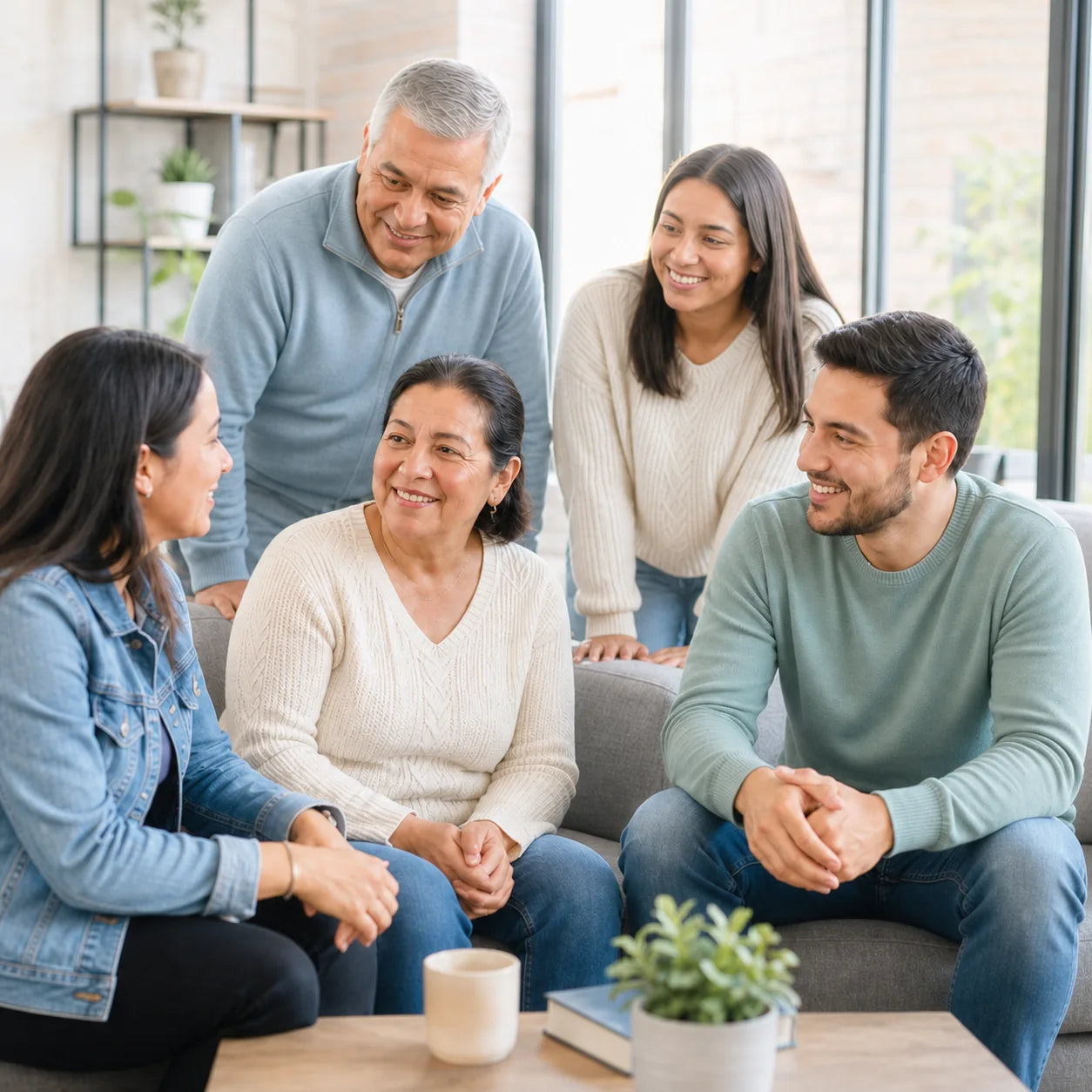 Brothers and sisters of the community talking